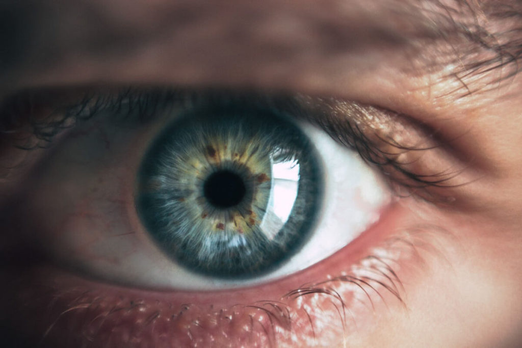 Auge fokussiert